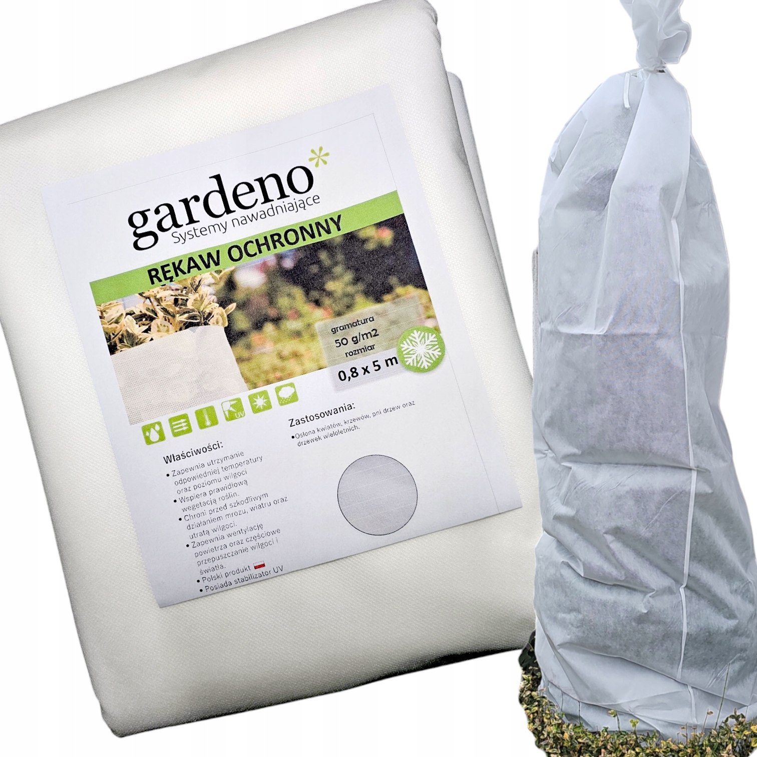 Rękaw Ochronny na rośliny zimowy Agrowłóknina przed mrozem 0,8x5 m kaptur