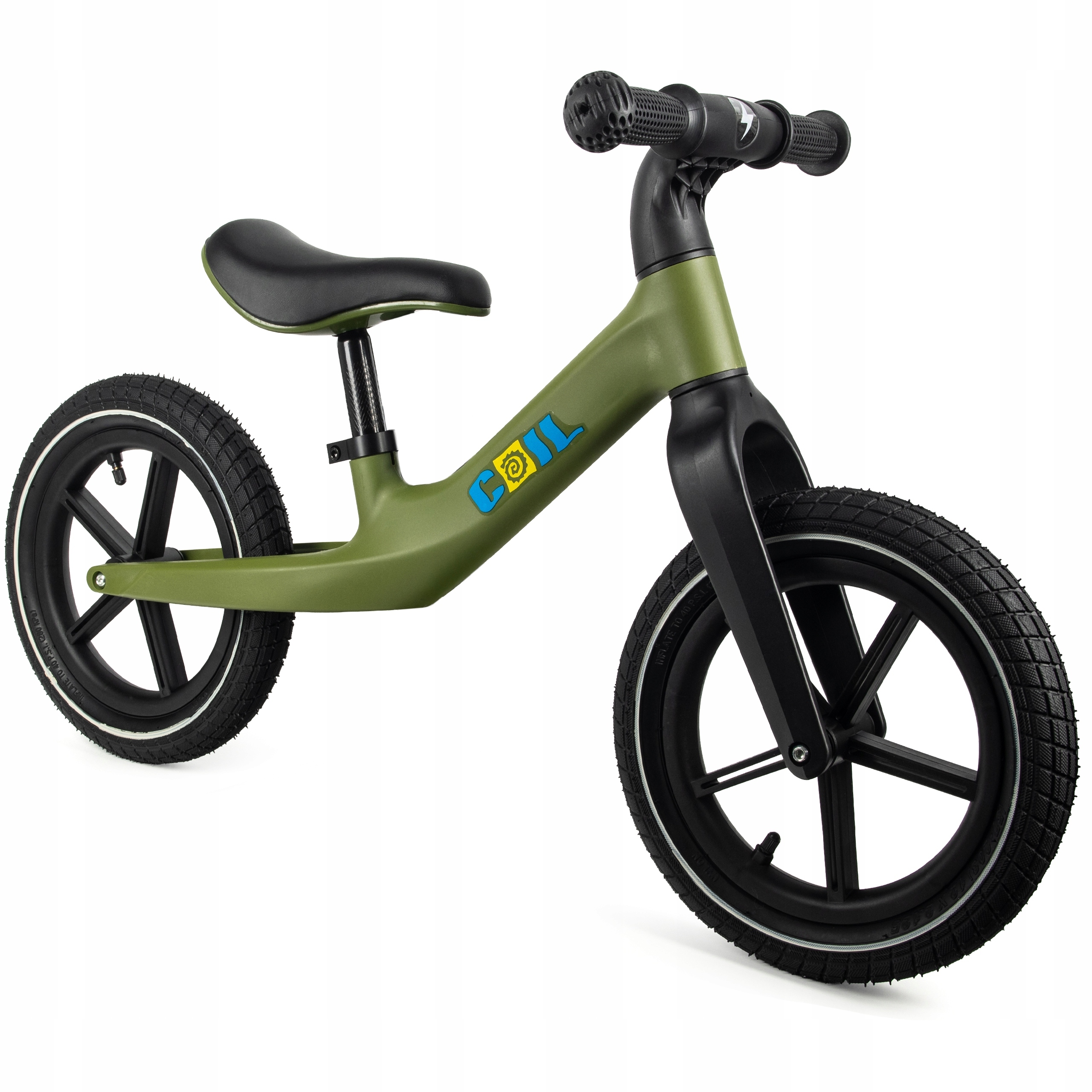 Rowerek Biegowy Dla Dzieci Lekki Pompowane Koła Regulowany 12' zielony