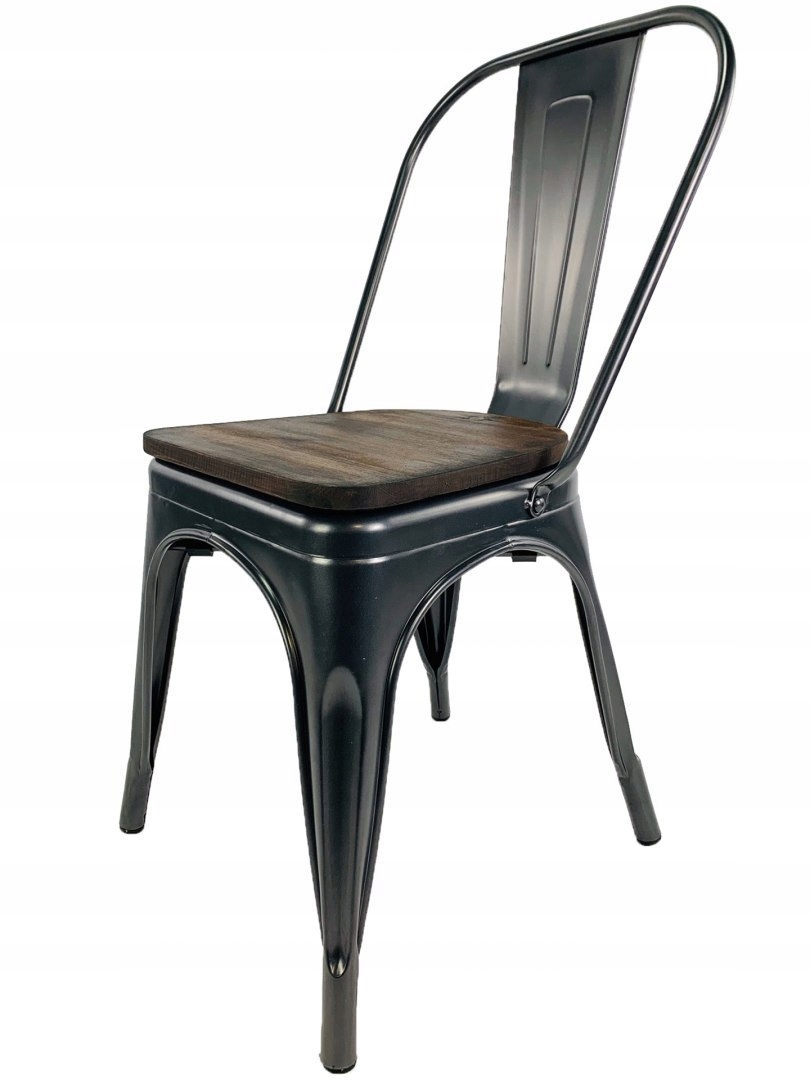 Kovová židle loft Corsica Graphite Wood Lugano