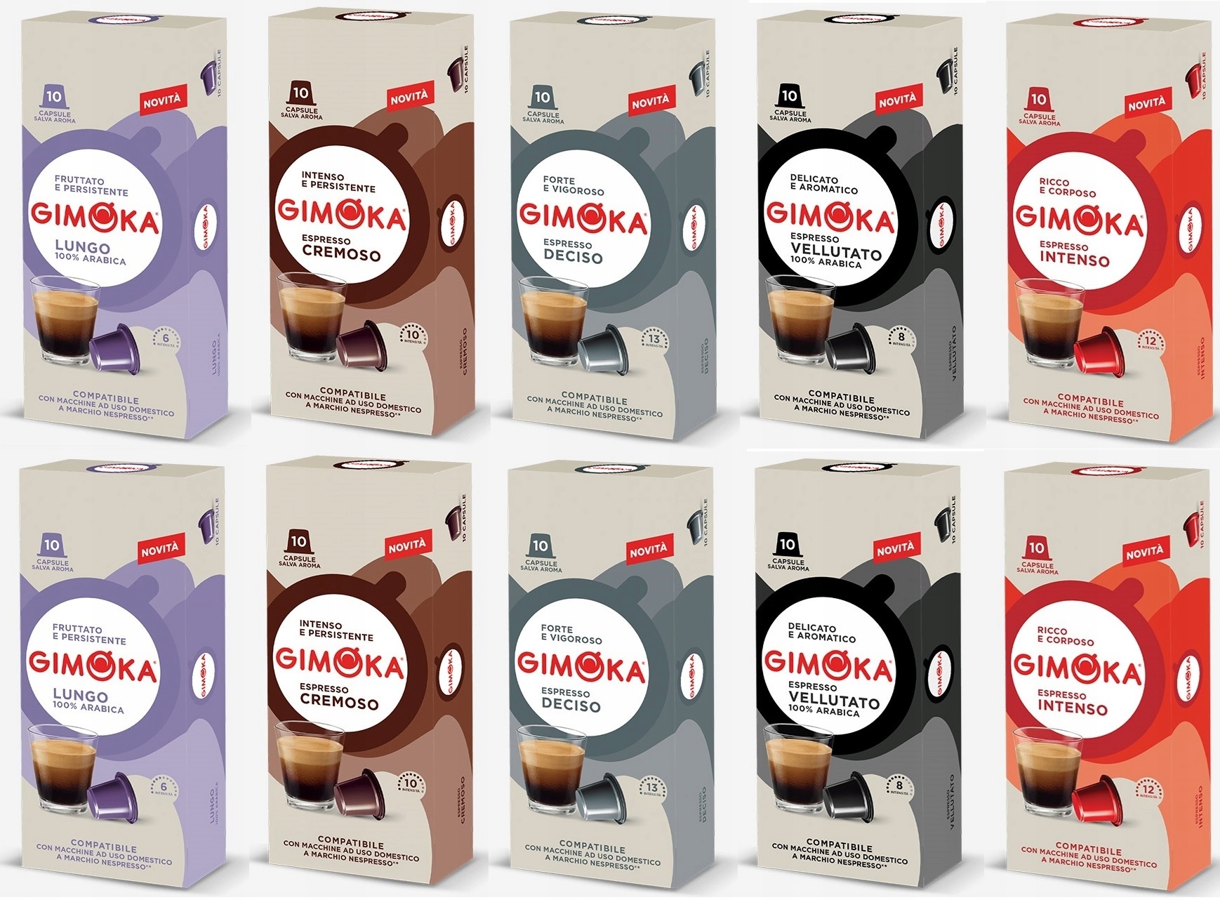 Kapsułki z kawą do ekspresu Nespresso włoskiej marki Gimoka MIX 100 sztuk