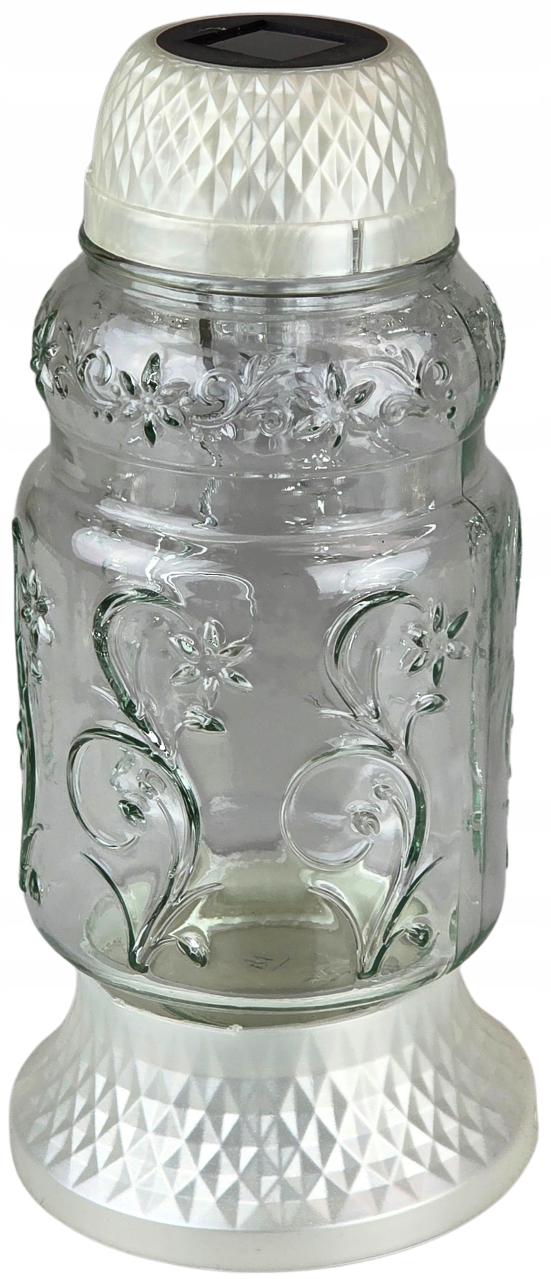 Znicz Solarny LED 28 cm – ZNICZE EKO, Wodoodporny, LA 571 PERŁOWY