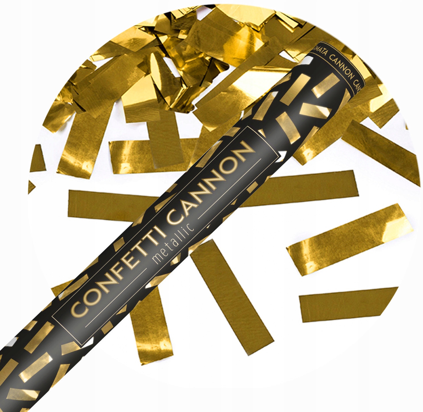 

Tuba wystrzałowe konfetti złote metaliczne 60cm