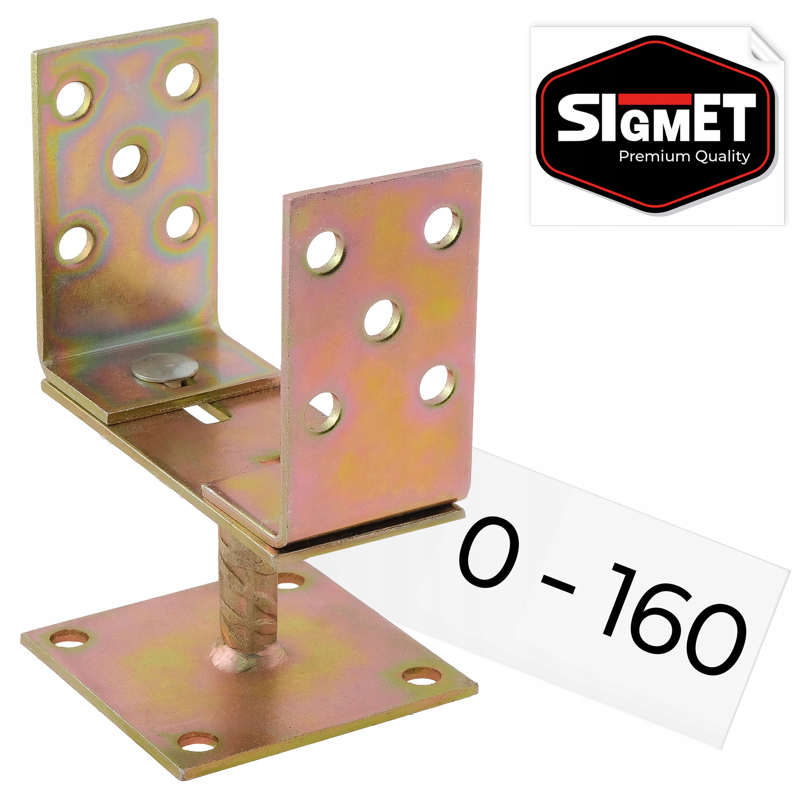 PODSTAWA SŁUPA REGULOWANA 0-160 mm OCYNK BLACHA 4