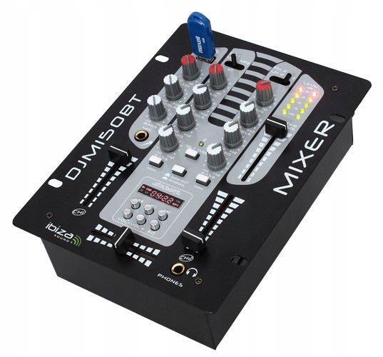 Kompaktní Dj mixpult Ibiza Sound DJM150USB-BT s Bluetooth a USB-MP3