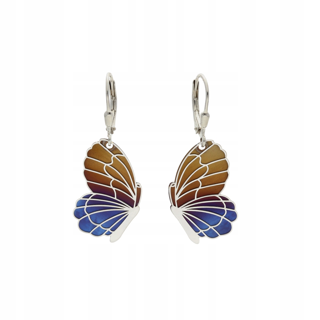 Náušnice motýli titan stříbro rhodiované