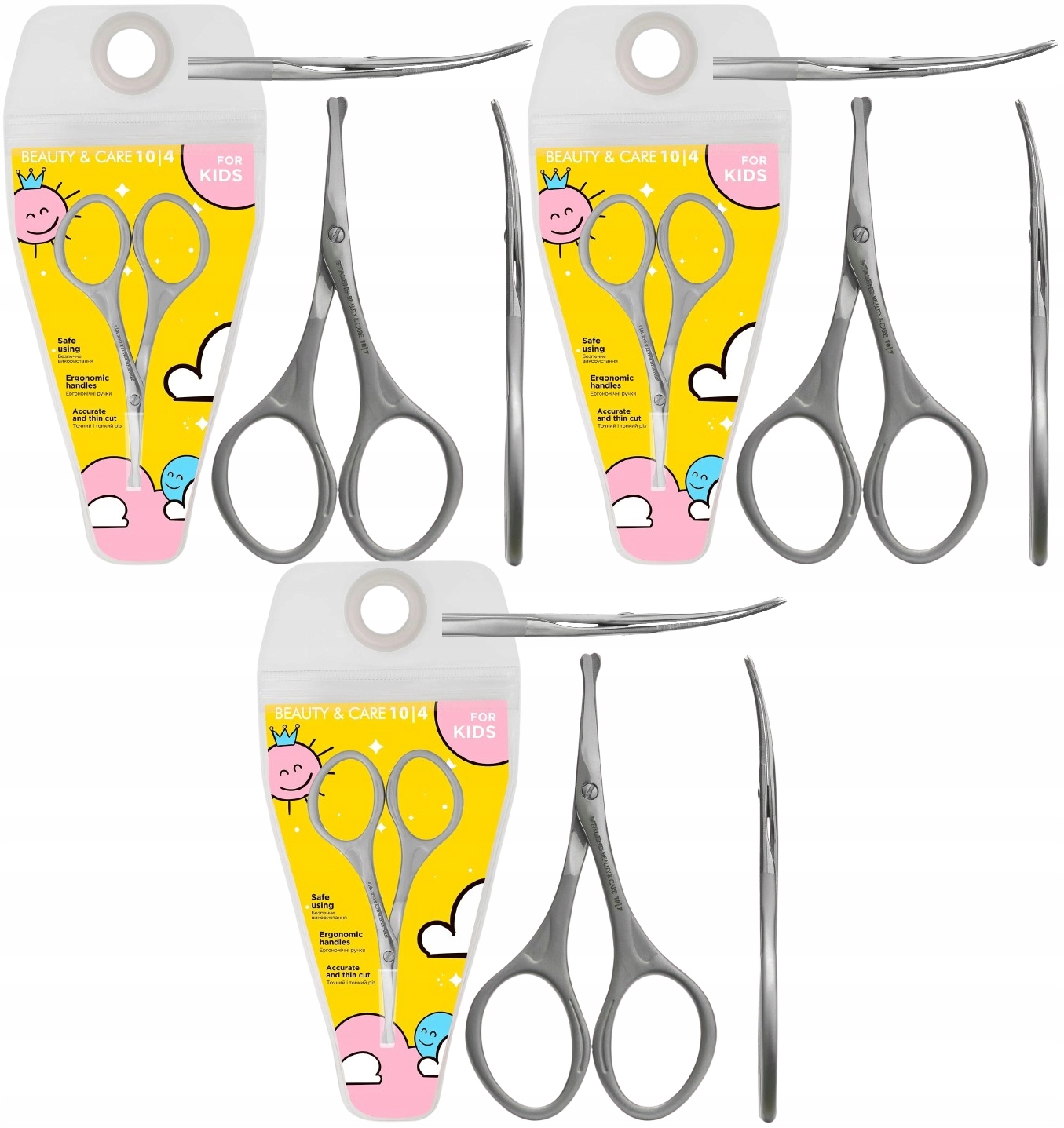 3 ks Nůžky na nehty pro děti matné Beauty & Care Type 4 Staleks