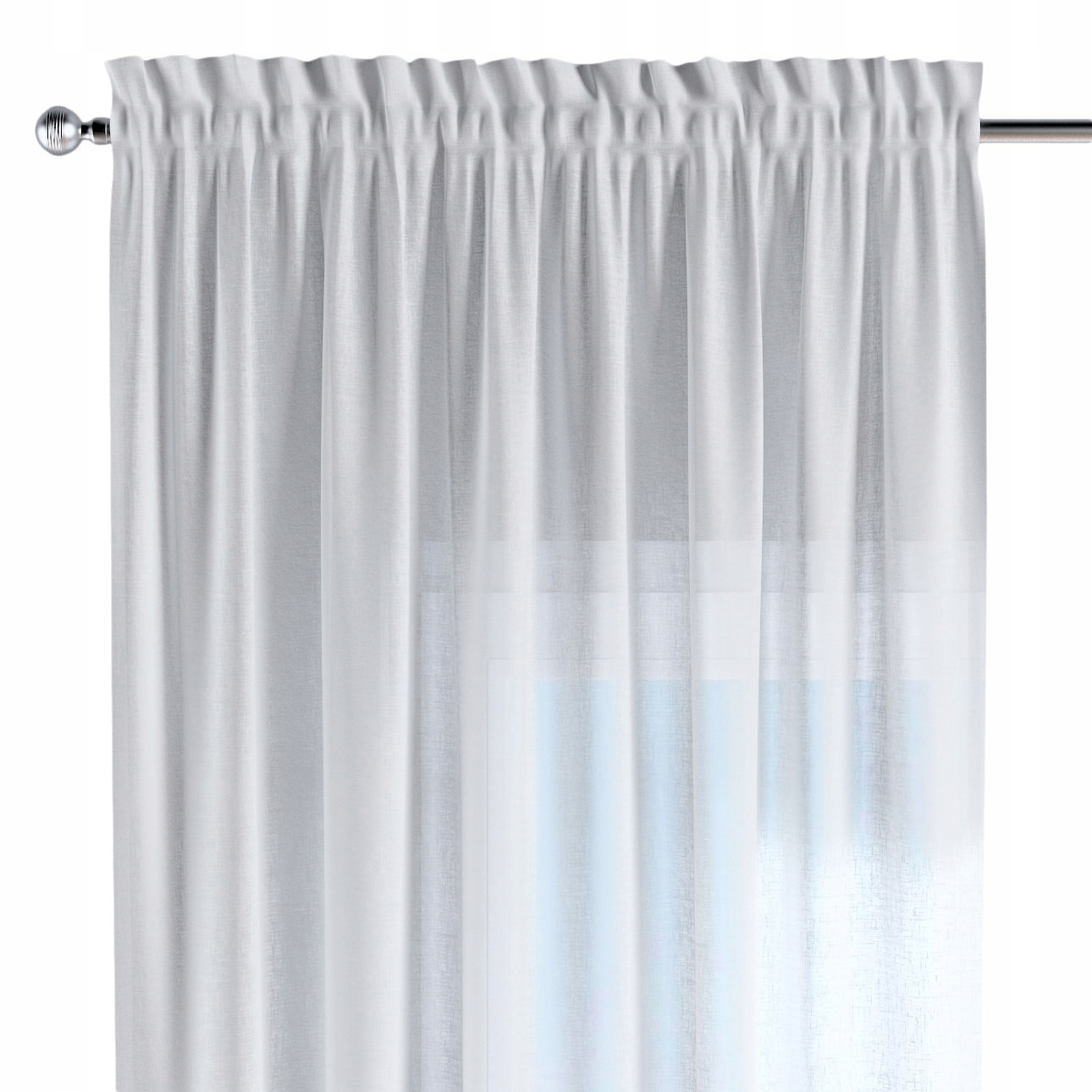 Záves na kanáli s ofinou 1 ks 130 x 245 cm, priesvitný, ecru