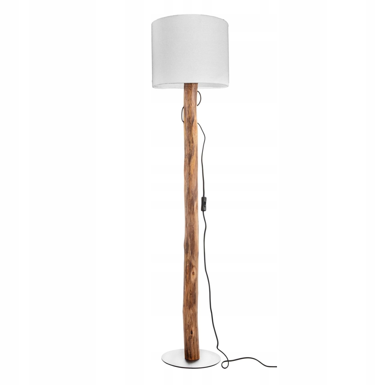 Podlahová lampa Norin Globo 140 cm s drevenou základňou a tienidlom