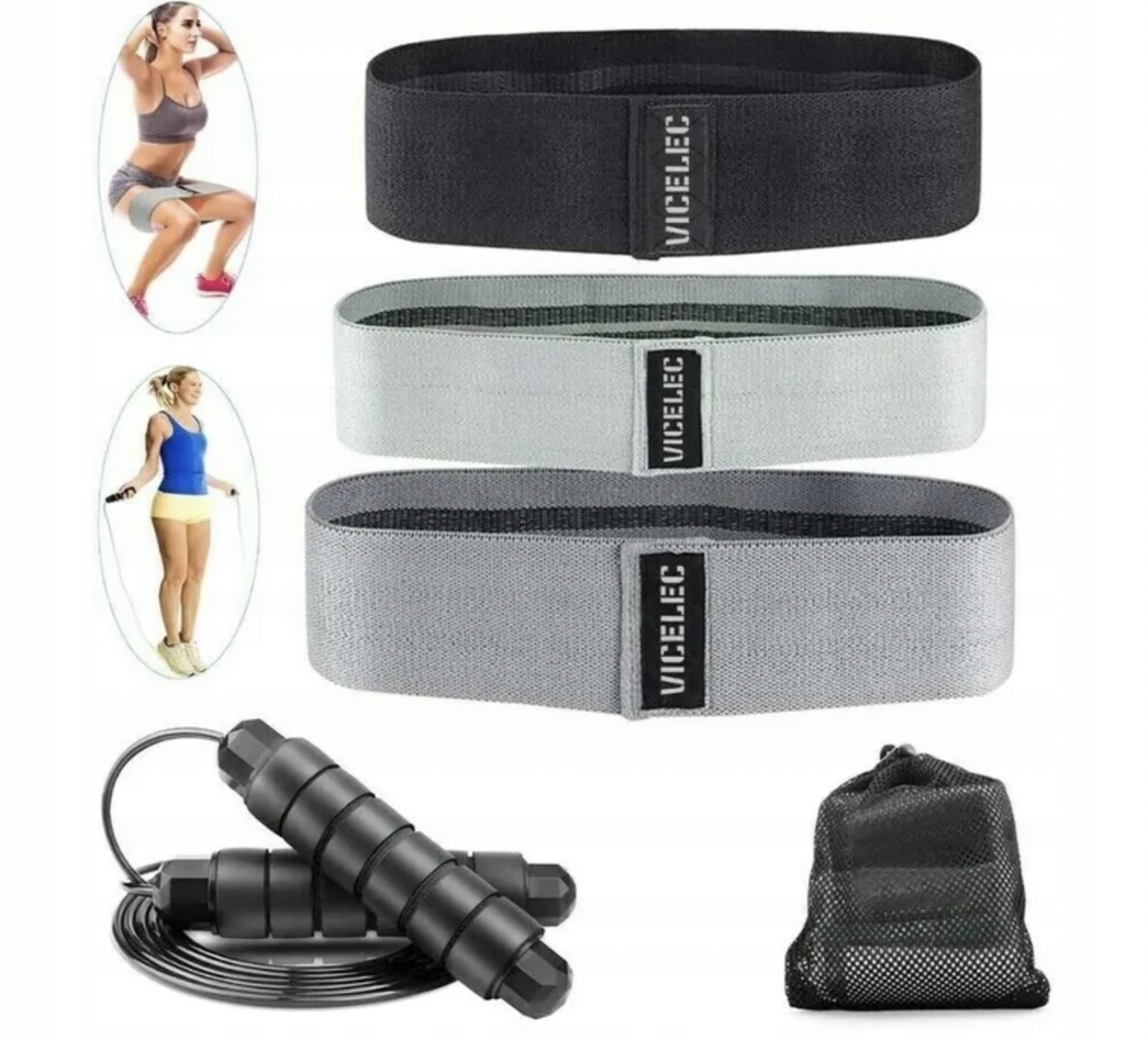 ZESTAW 3 MOCNE GUMY DO ĆWICZEŃ OPASKI MATERIAŁOWE OPOROWE TAŚMY FITNESS