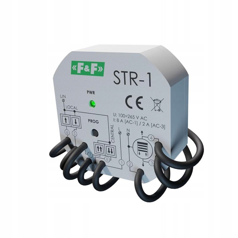F&F STEROWNIK DO ROLET DWUPRZYCISKOWY STR-1 1,5A 230V AC DO PUSZKI FI60 Seria STR-1