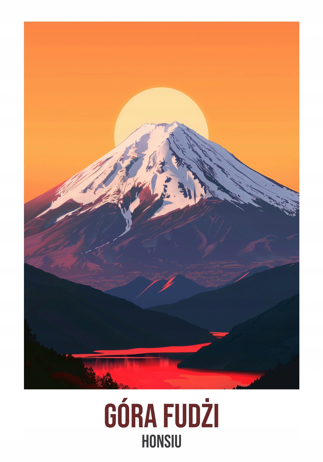 Plakát 70x100 cm Hora Fudži, Honšú