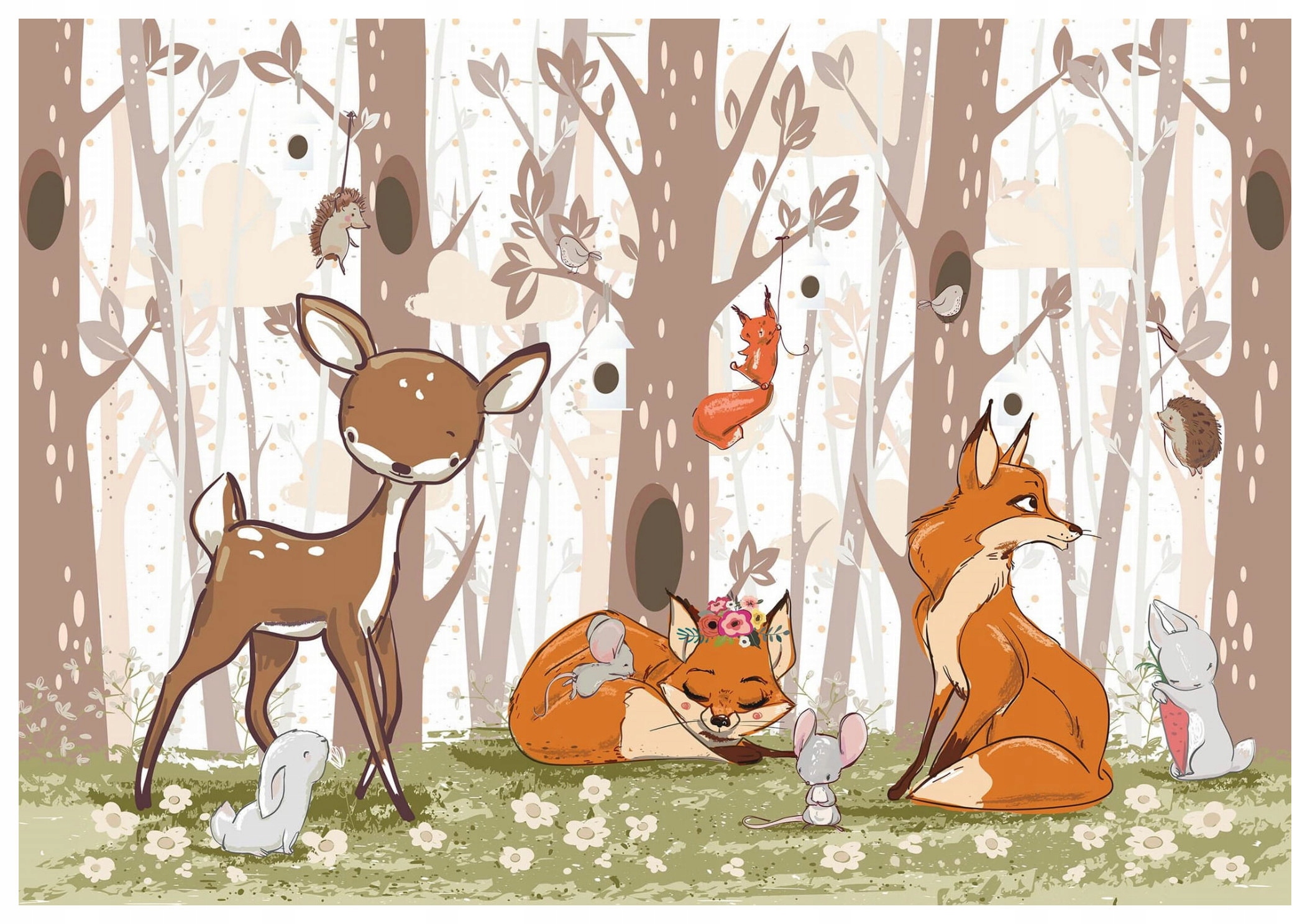 Fototapeta Lesné zvieratká do detskej izby 460x300 Pokojný spánok lepidlo