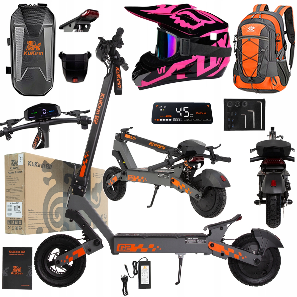 Kukirin G2 2026 Nové skládací elektrické vozidlo 1200W 45KM/H 15Ah 48V 10"