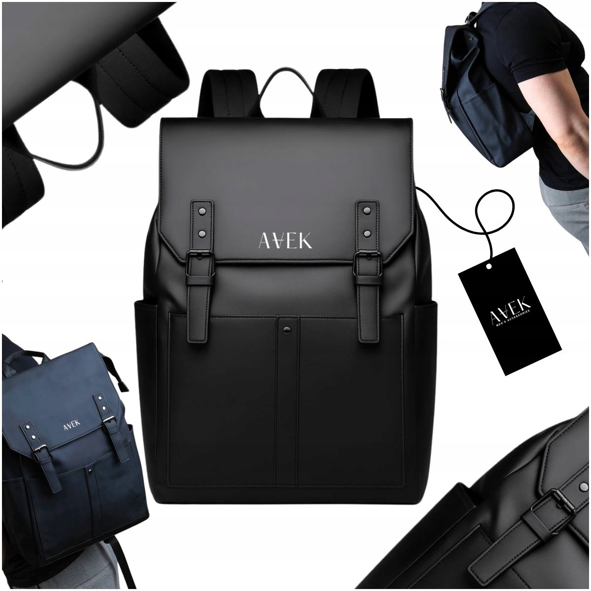 Batoh Černý S Klopou Do Školy Práce, Kožený, Eko Kůže Avek