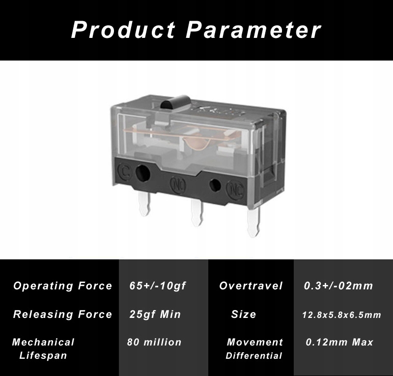 Przełącznik Kailh GM 8.0 - zamiast Omron D2F D2FC EAN 45000000004452