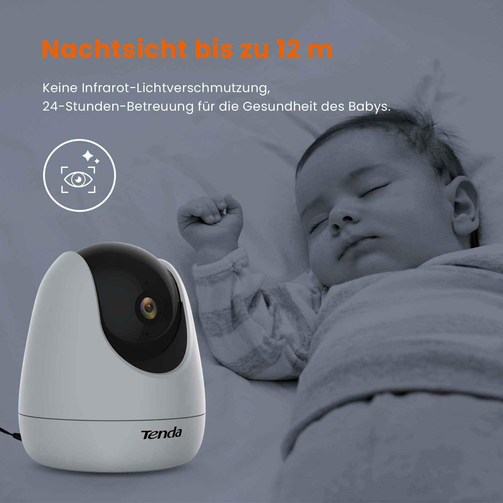 TENDA CP3 Kamera Wewnętrzna 1080p WiFi 360° 12m Nocny Detekcja Ruchu — miniatura 4