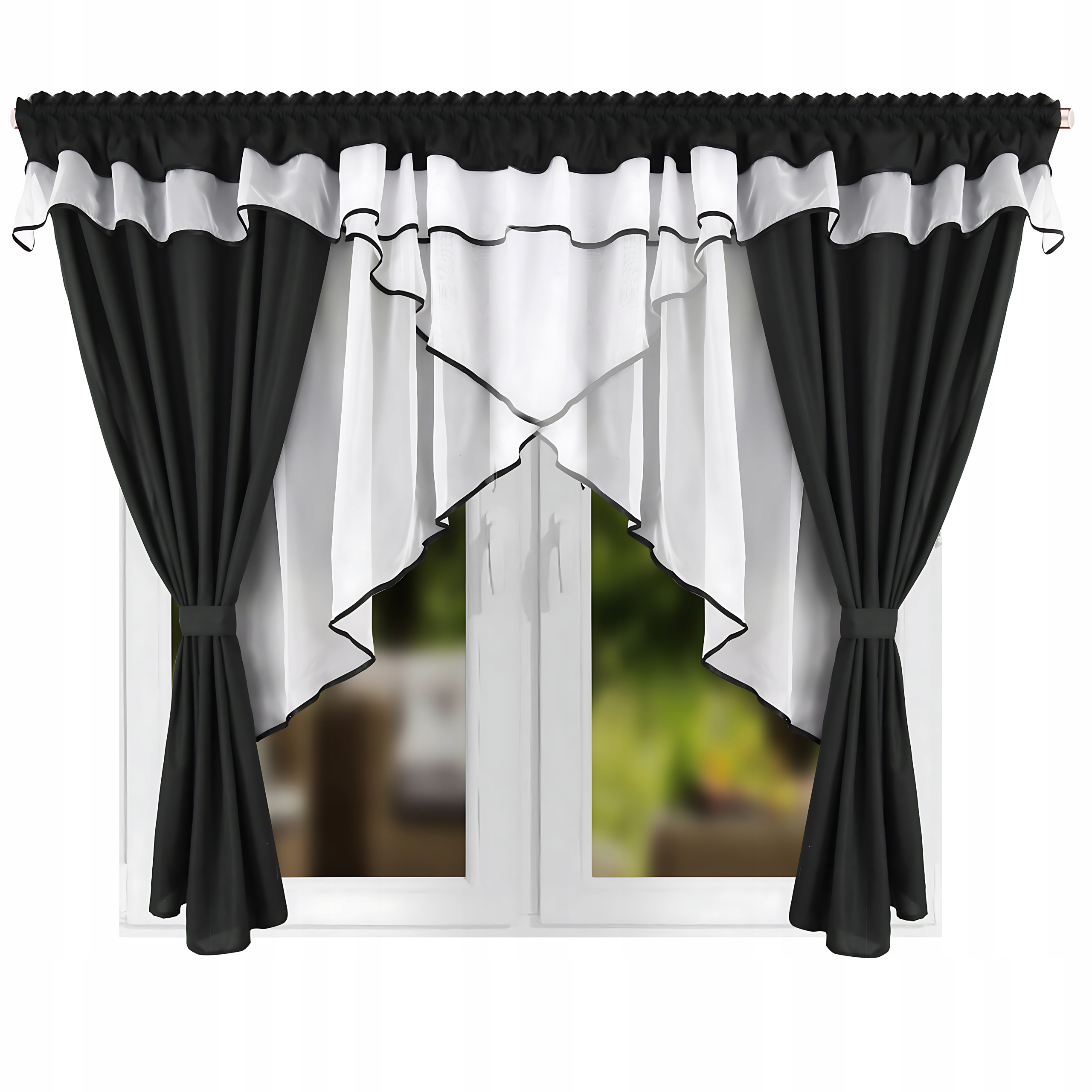 Firana Gotowa Woal na Taśmie Firanka Z Zasłonami do Salonu 400x150 cm