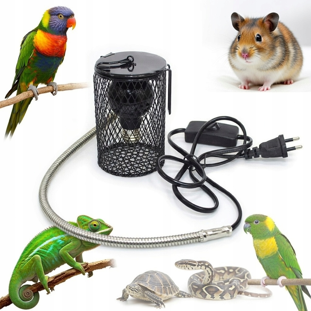 Levně Topná Lampa Pro Terarijní Plazy S Zářičem A Ochranným Košem 100 W