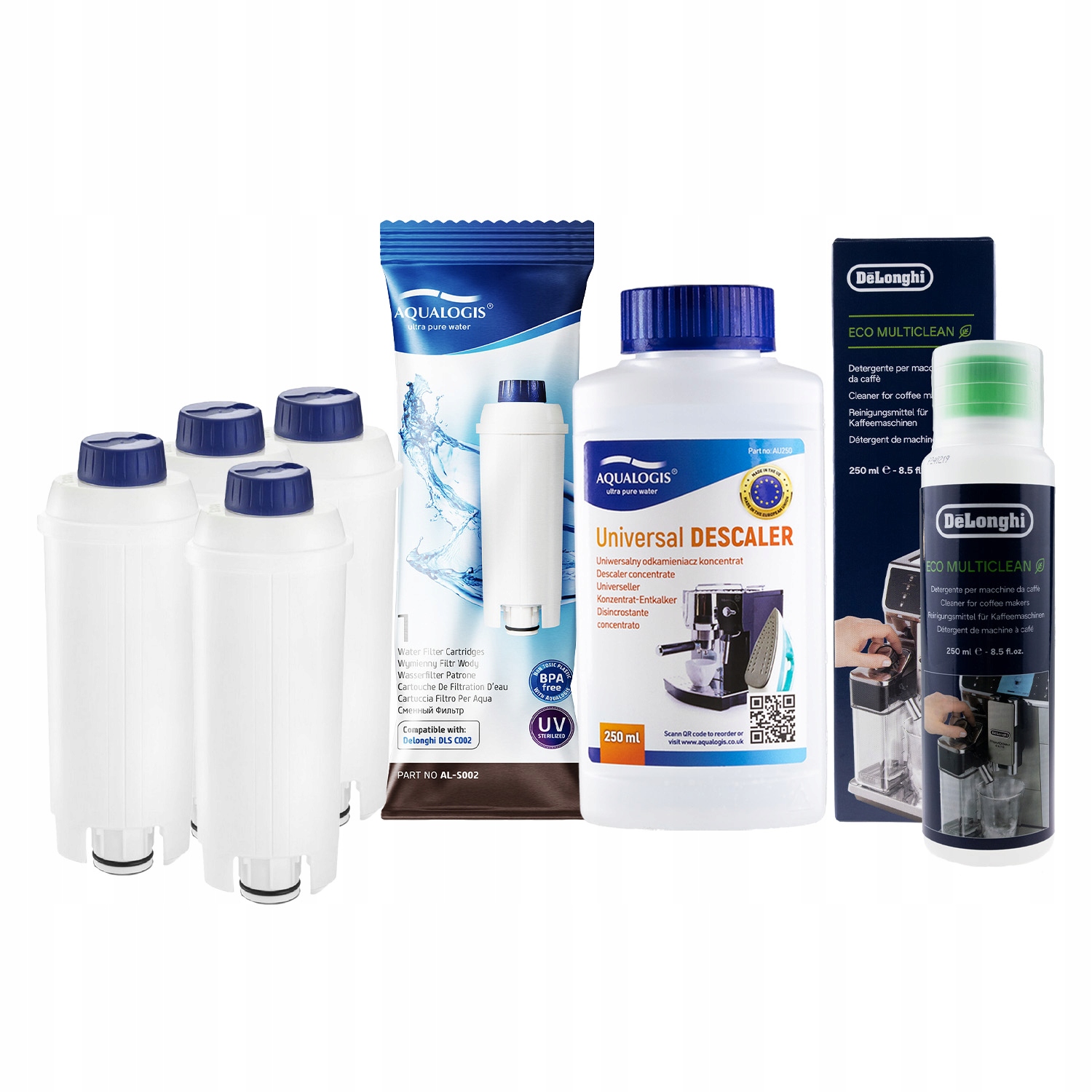 4x Filtr do kávovaru Delonghi AL-S002 MultiClean DLSC550 UniDec 250 ml
