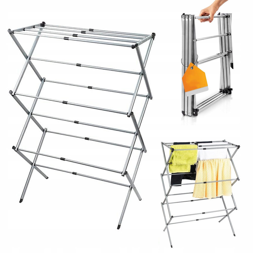 Levně Sušák Na Prádlo Skládací Stojící Vertikální Stojící Loft 76x37x105cm