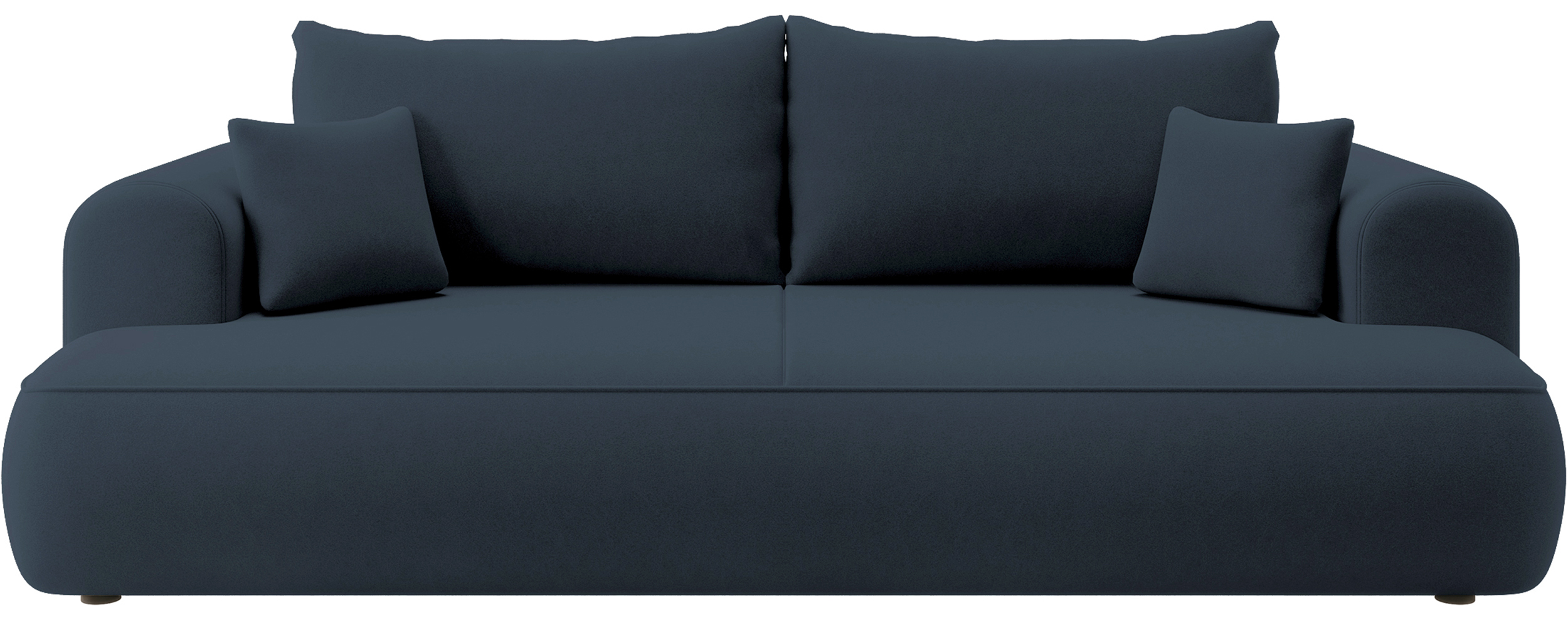 Rozkládací pohovka Ovo s úložným prostorem, tmavě modrá velurová tkanina, snadno čistitelná