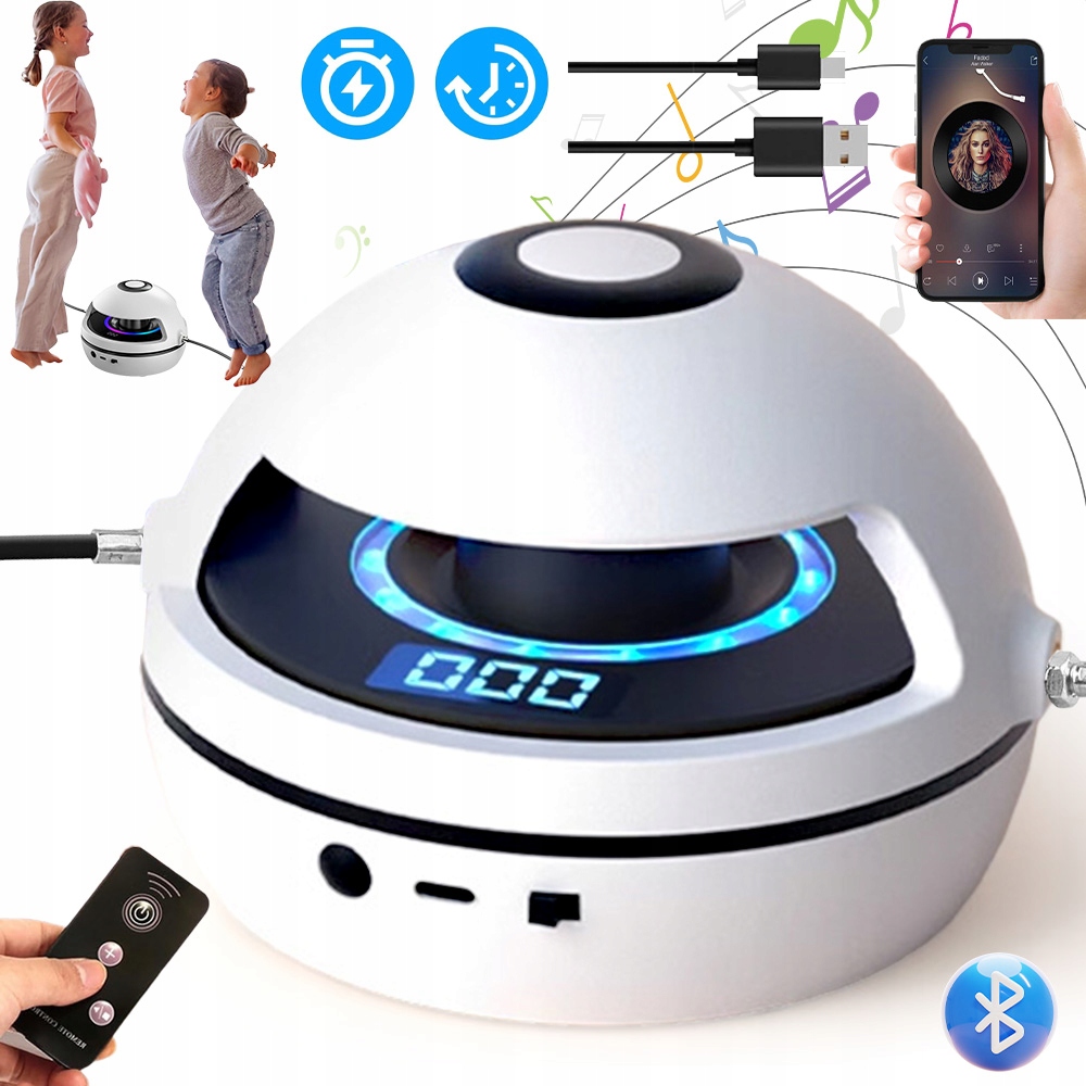 Švihadlo Hudební Bluetooth Automatické S Počítadlem Led Displejem Bílé