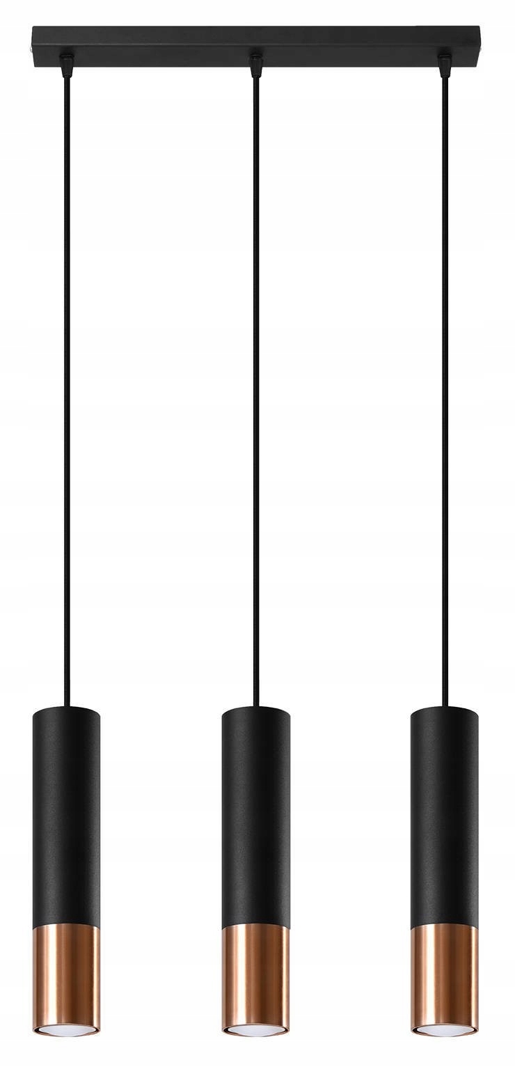 Lampa černá/měď tuba3xGU10 LoopezSL.0948 Sollux