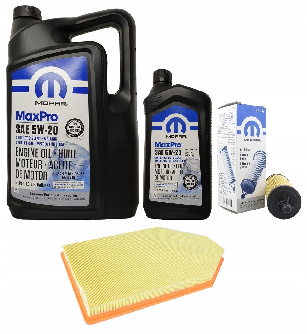 MOPAR 5W20 6L + FILTRY DODGE CHARGER 3,6 14-20