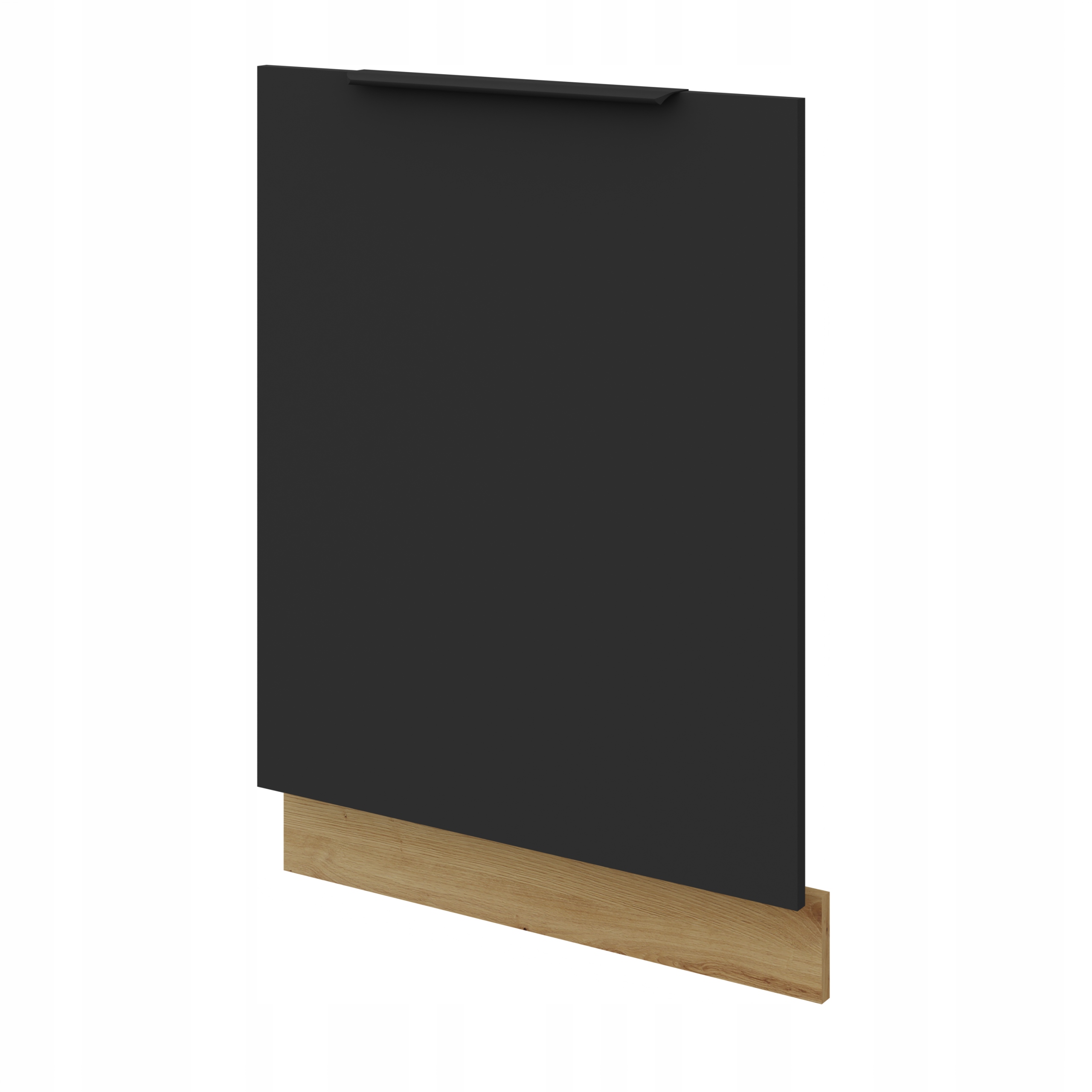 Přední část pro vestavnou myčku nádobí 60 cm, černý matný panel pro vestavbu 713 x 596 mm