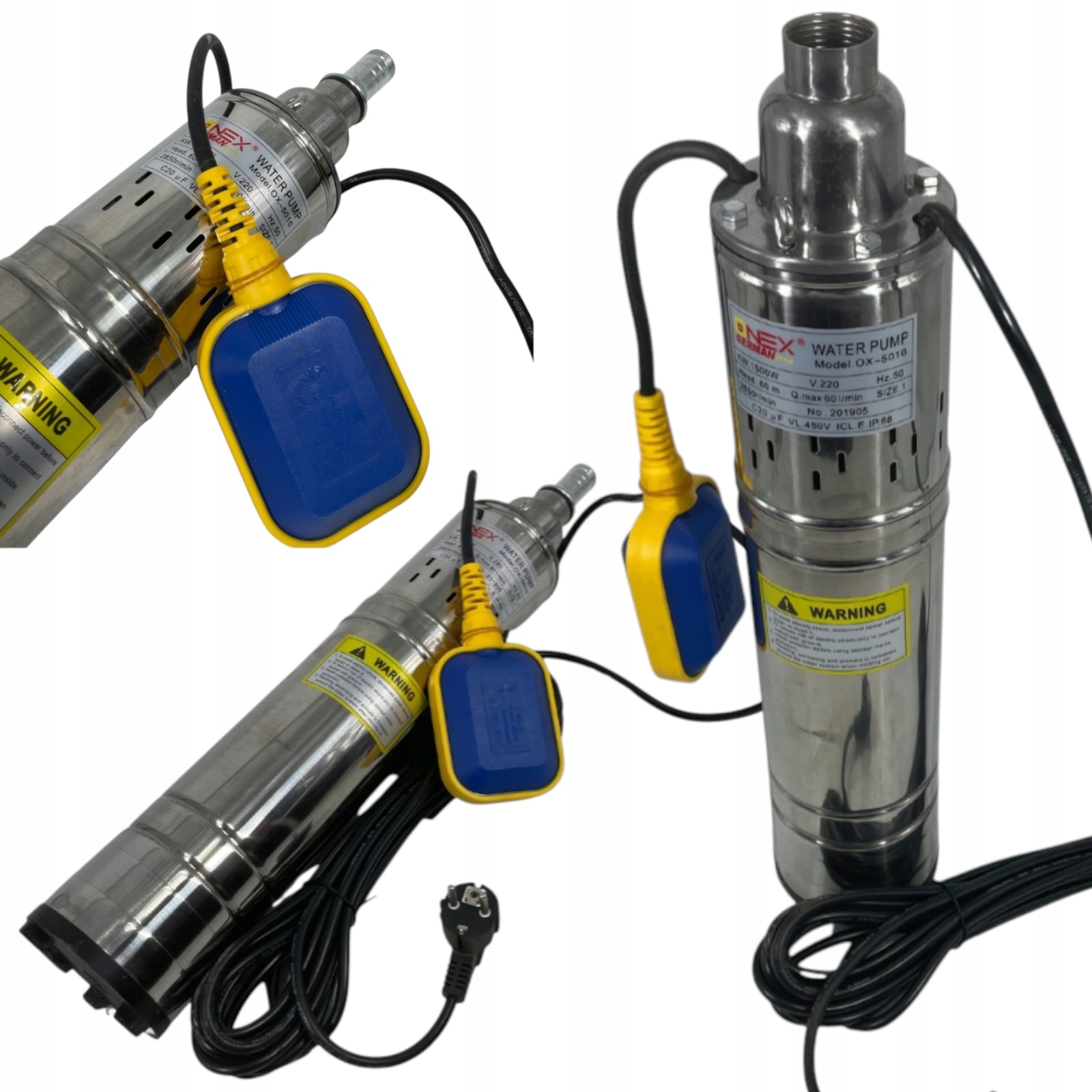 Ponorné čerpadlo na vodu s plovákem 2000 W 33000 l/h studny, vodní kompresor