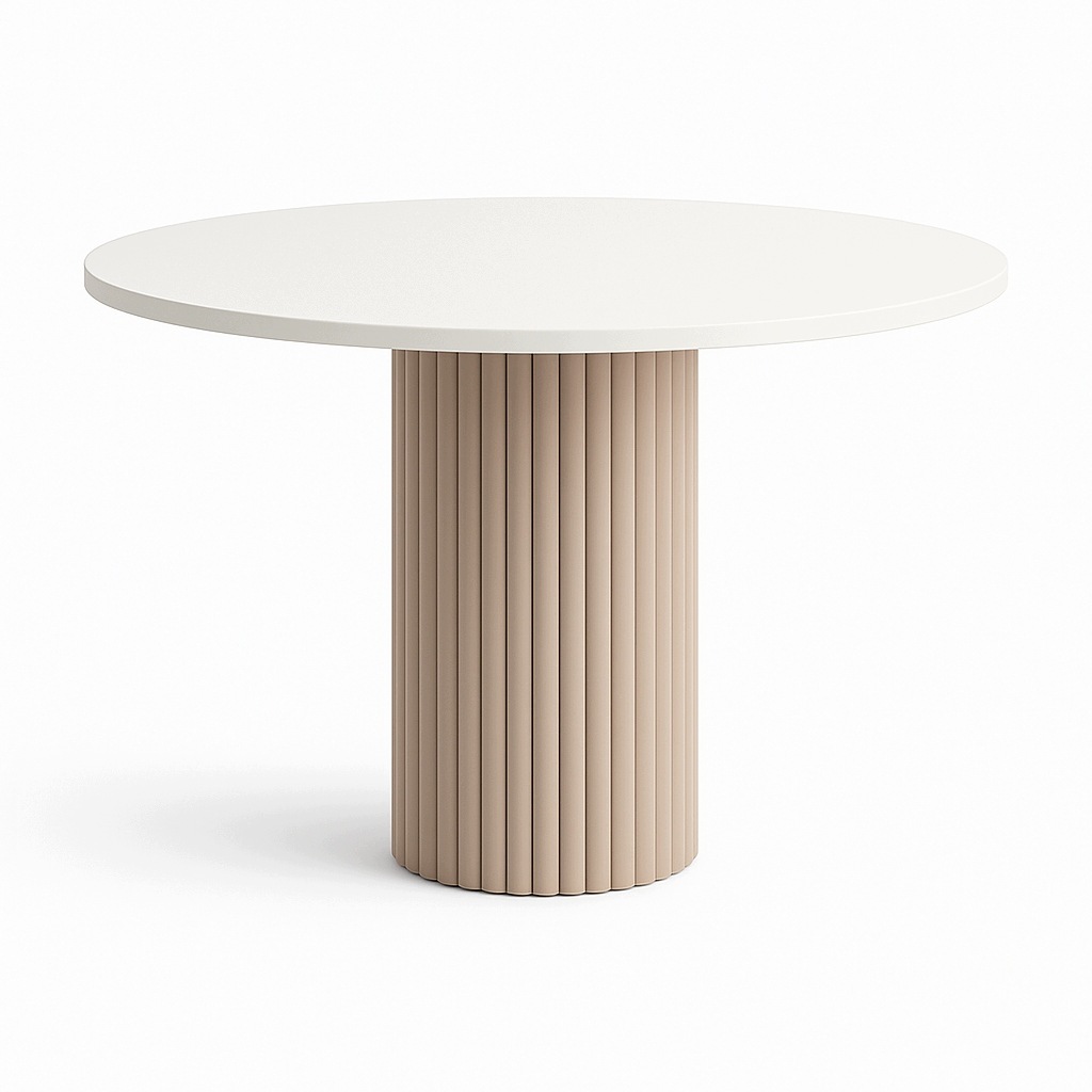 Stůl Nesta 110 cm kulatý kašmír, základna, výběr barvy desky