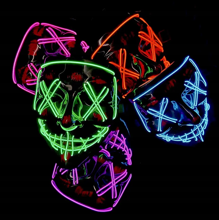 Maska Halloween LED Kolor Różowy - Prezent EAN (GTIN) 5905947518128