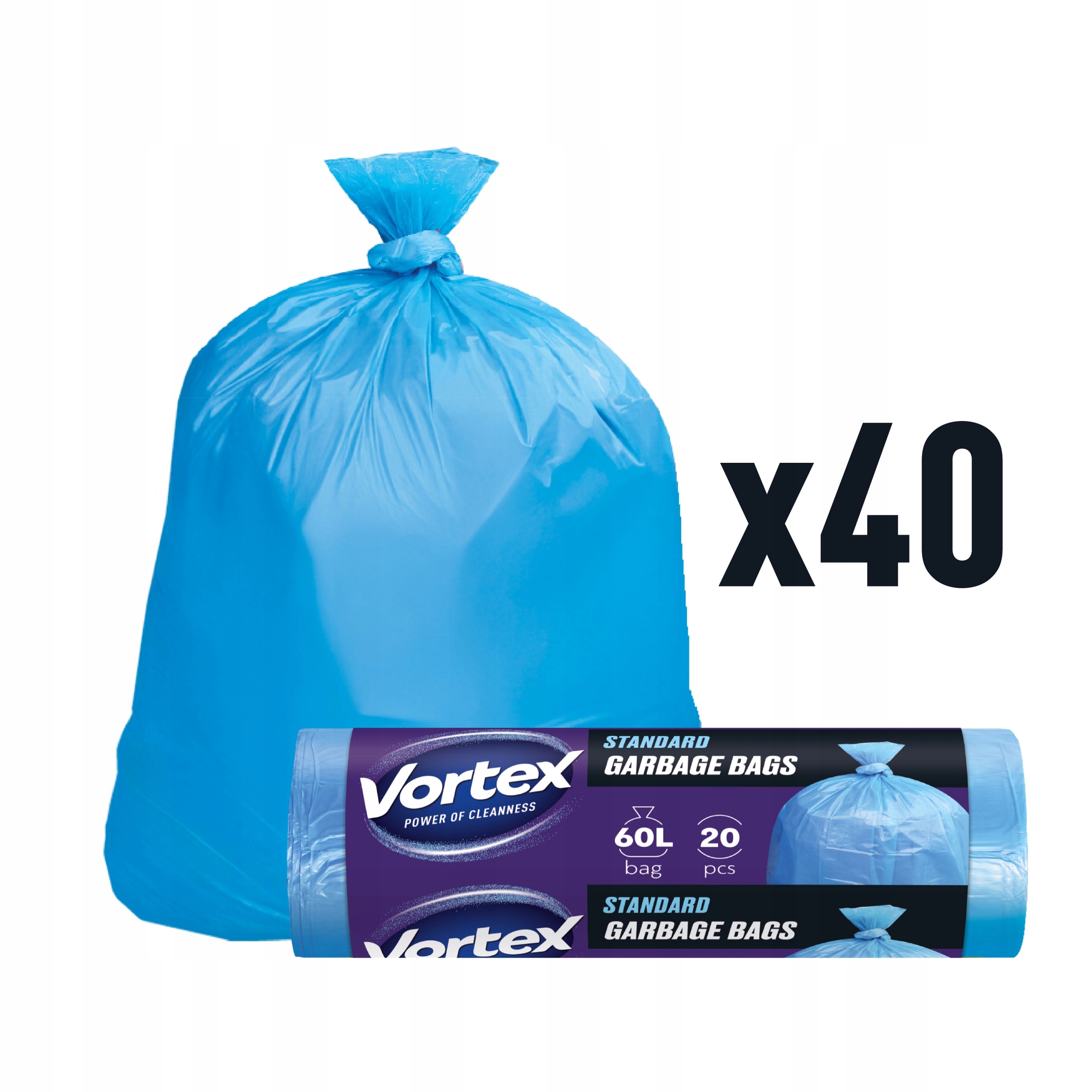 Levně Vortex pytle na odpadky Hdpe 60x80 cm Modré 60 l 20 ks (40 ×20 KS)800 ks
