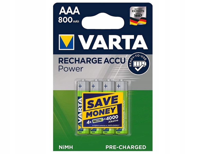 

Akumulatorki Aaa 800 mAh Varta (4 szt.)