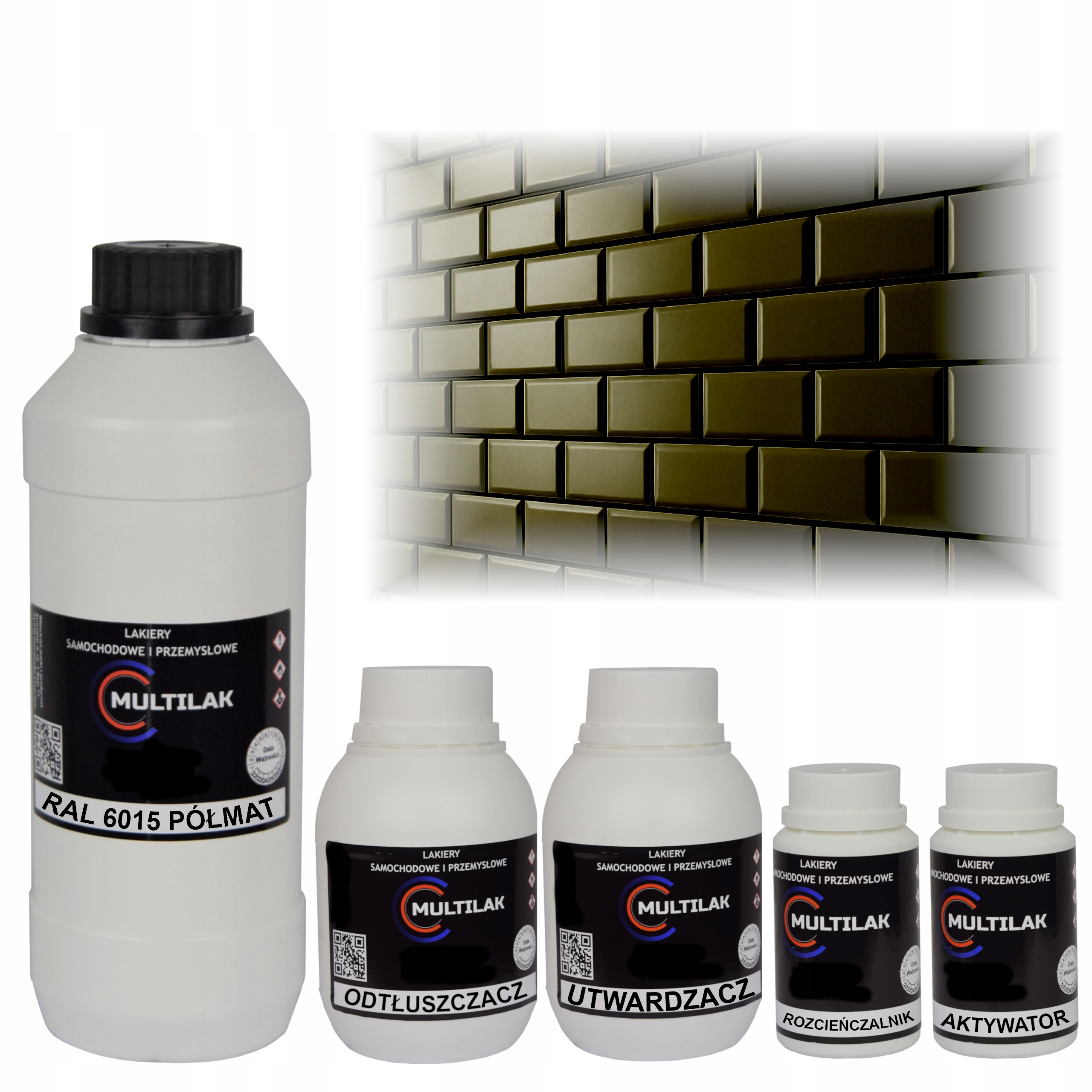 Lak farba Ral 6015 na glazúru dlaždíc a dlaždíc na valček, štetec 1L Polomat