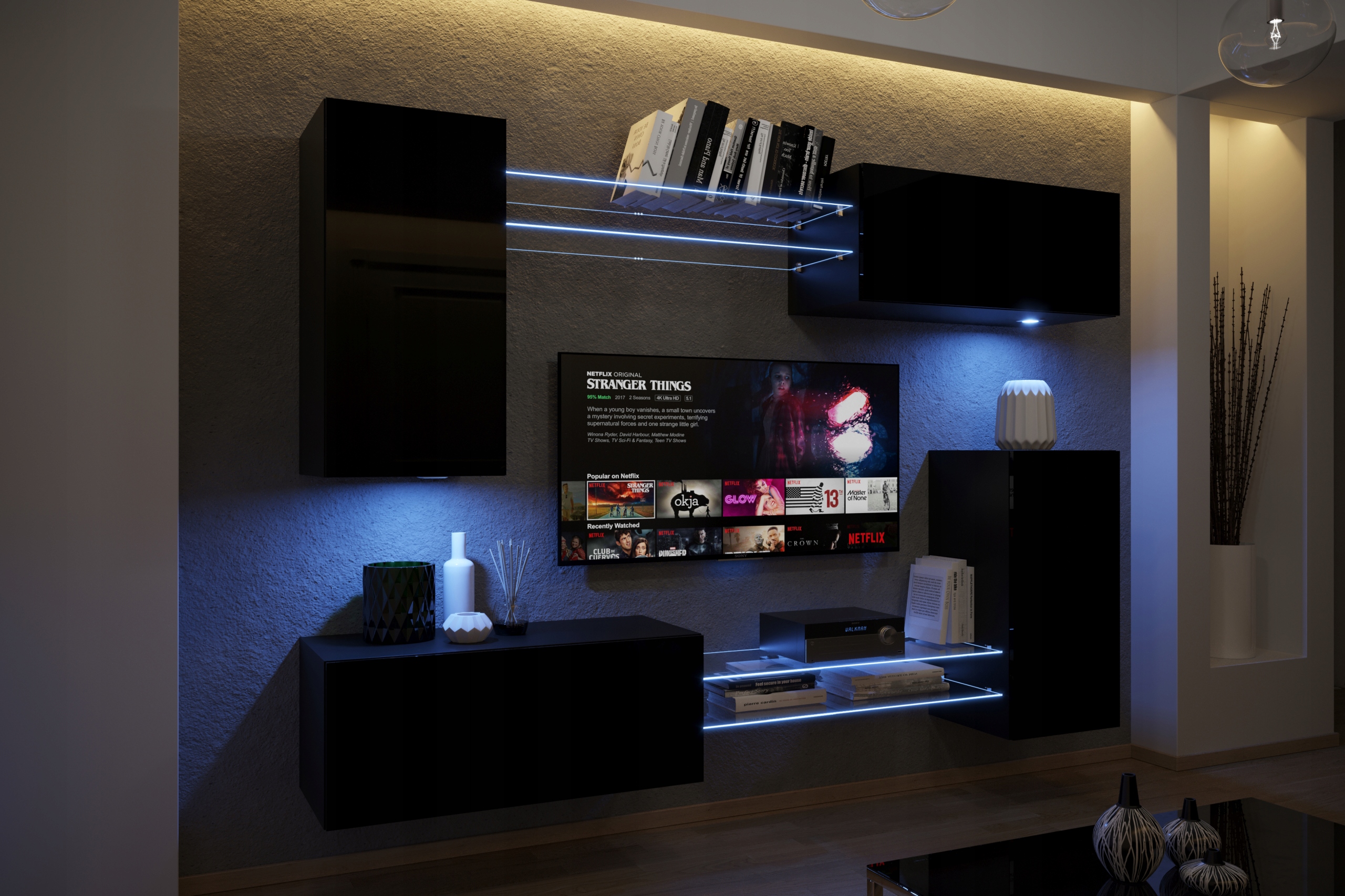 Meblościanka RTV Dąb Sonoma Meble 216 AN57 New 1B Marka Prime-Home