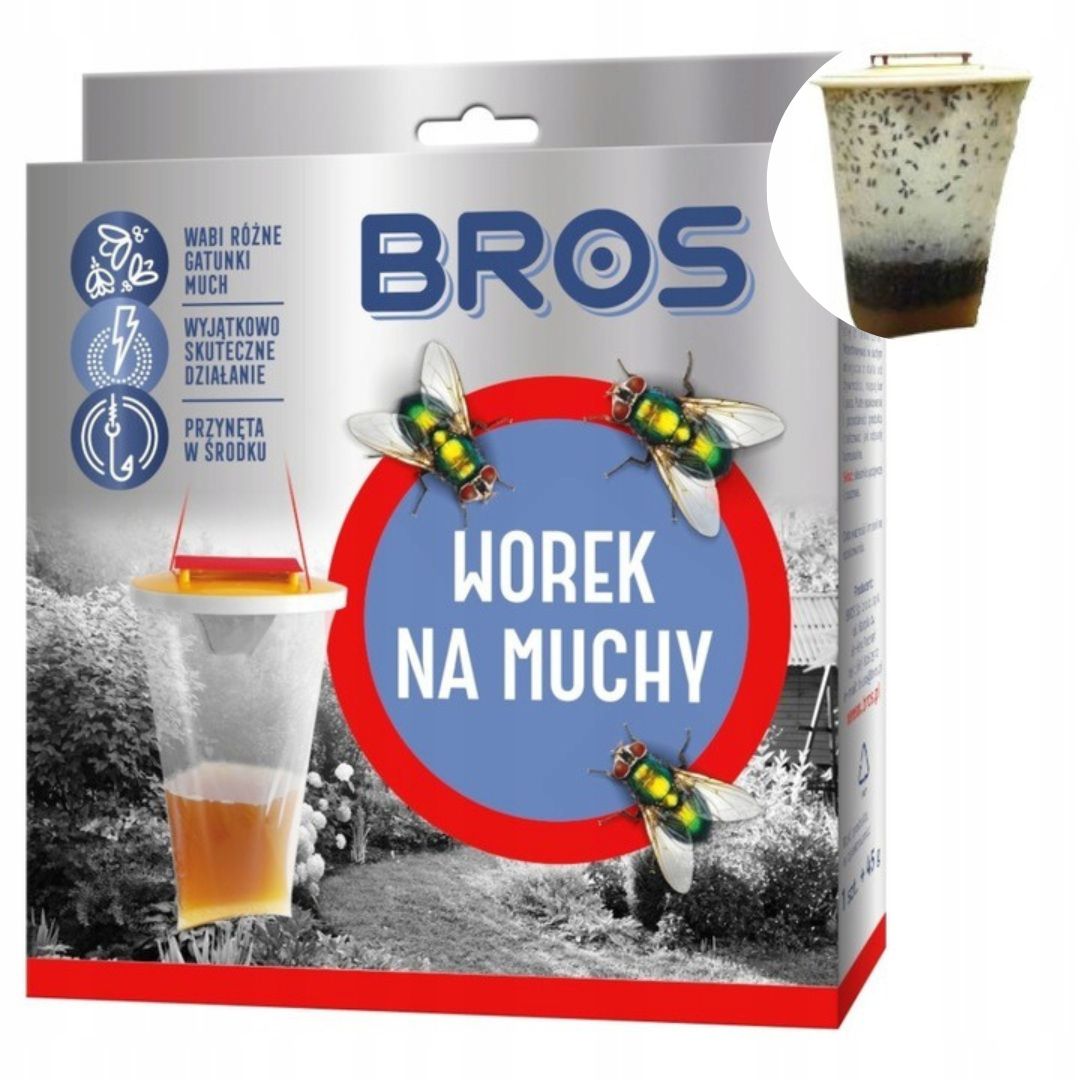 BROS WOREK NA MUCHY pułapka przeciwko muchom z PRZYNĘTĄ Bardzo skuteczny