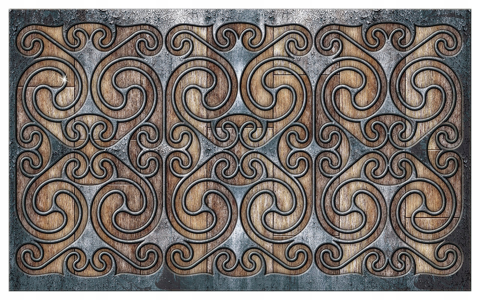 Vliesová fototapeta Keltské vzory kov a dřevo grafit 254x184 lepidlo