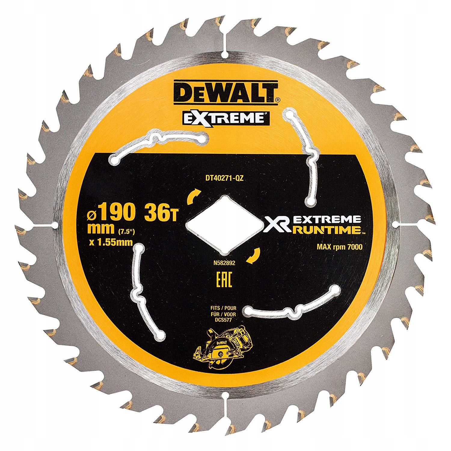

Piła tarczowa 190x 36zęby do DCS577 DeWalt DT40271