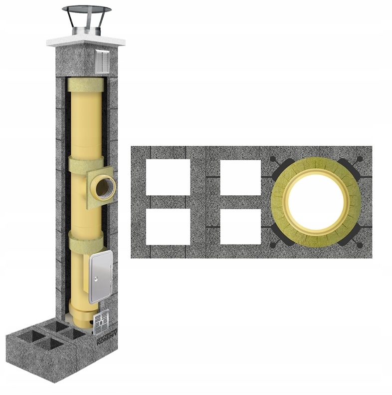 Keramický komínový systém fi 180 4 m sada 36 x 78 cm kompletní 4W