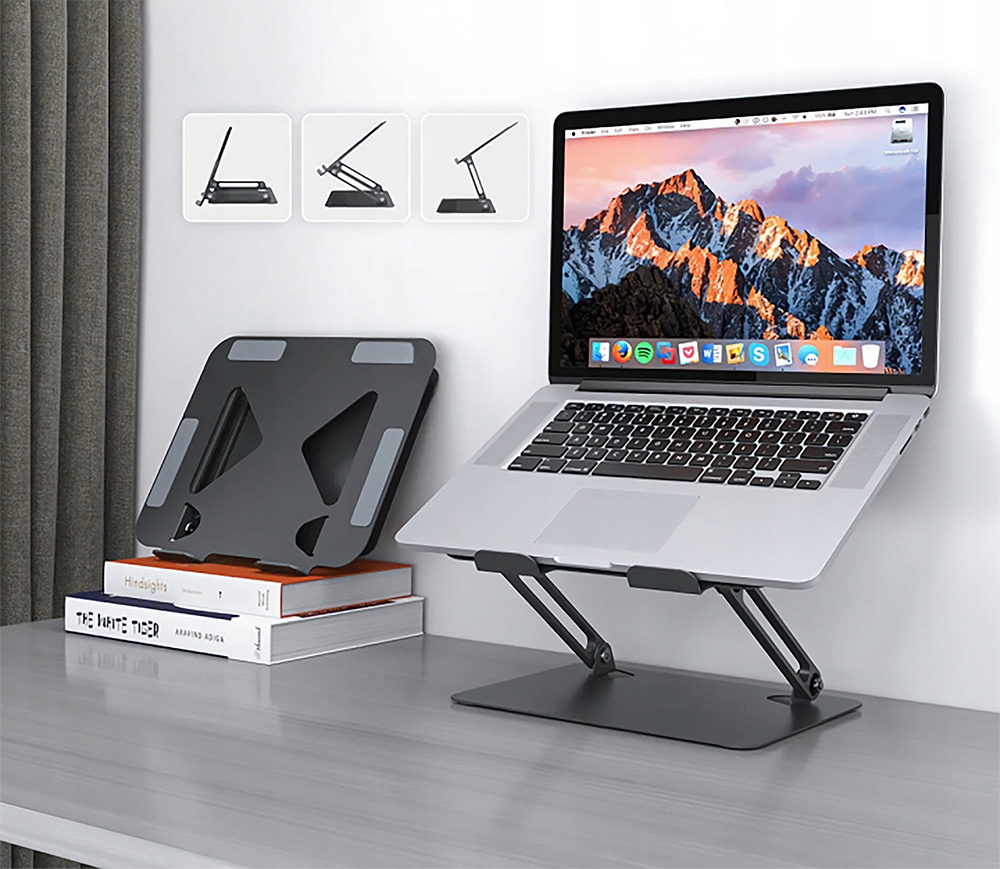SOUNDANCE Podstawka Laptopa Obracana Ergonomiczna Regulowana Czarna — miniatura 8