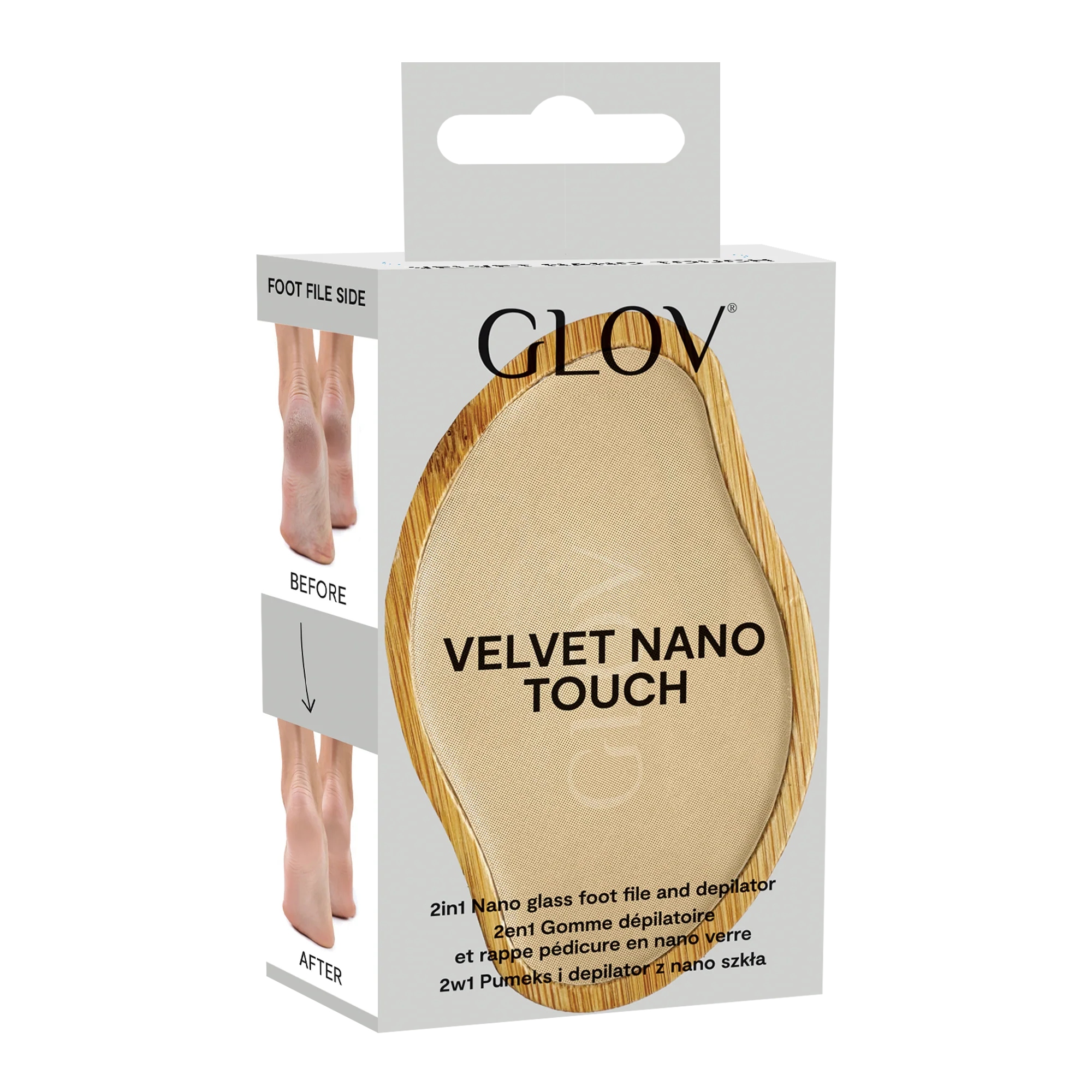 Glov Velvet Nano Touch 2v1 pemza a depilátor z nano skla Wood