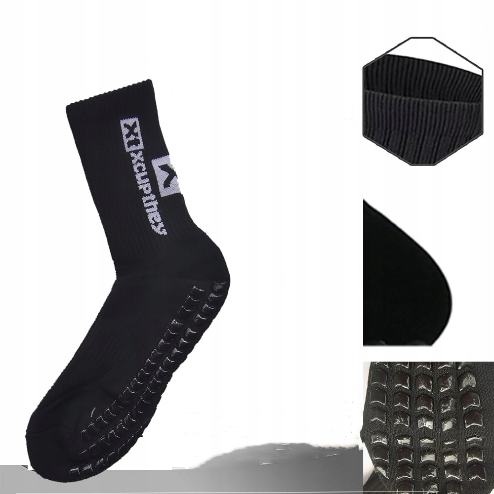 SKARPETY TRENINGOWE ANTYPOŚLIZGOWE PIŁKARSKIE CZARNE 40-46 StarS SockS 3.0 Kolekcja Comfort