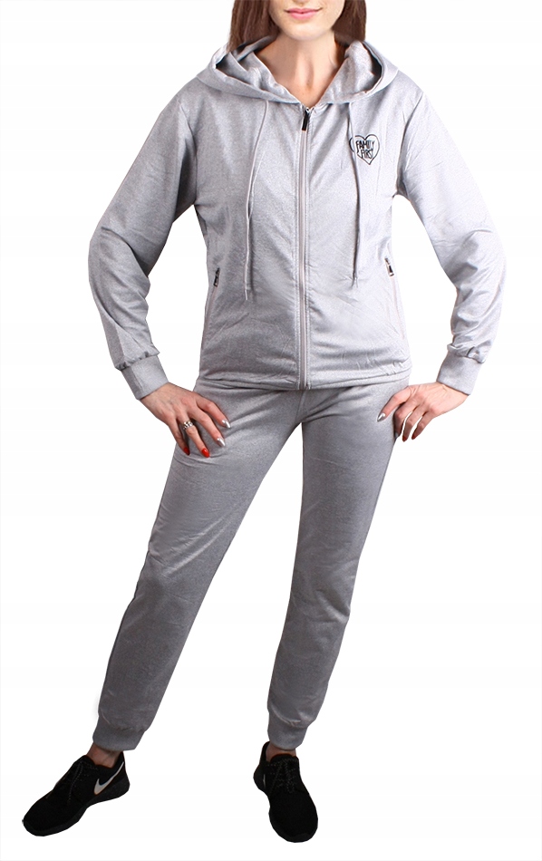 DRES DAMSKI SPODNIE+BLUZA kaptur 251 szary L/XL Marka inna