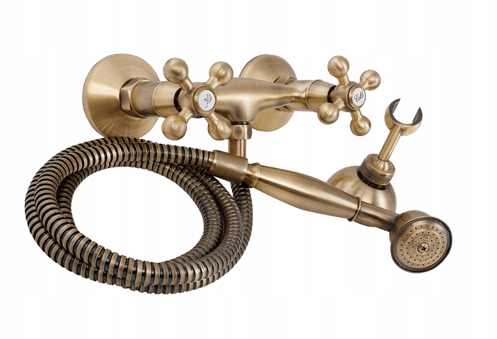 Nástenná Sprchová Batéria S Retro Mosadzným Sprchovaním Do Kúpeľne