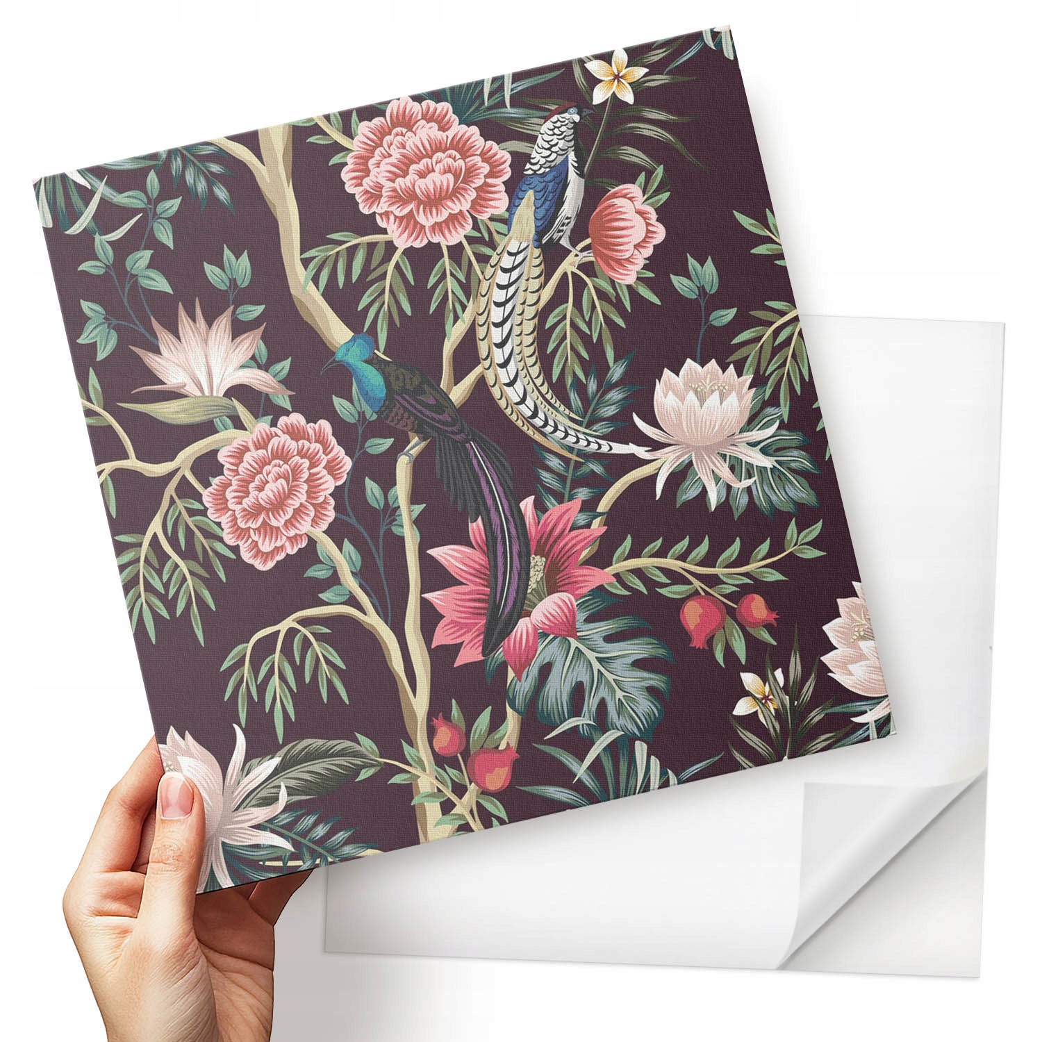 Balíček Pvc vinylových dlaždic Floristický motiv s ptáky 9x30x30 cm