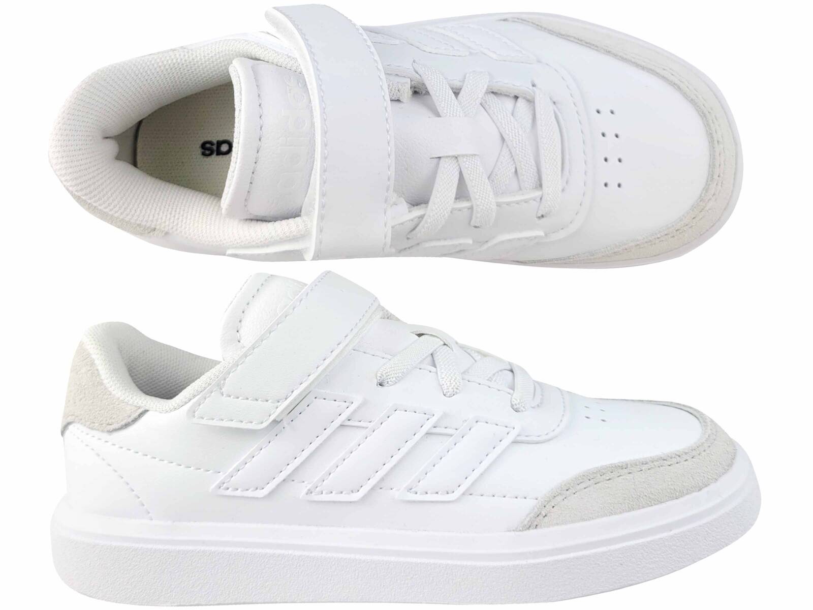 Adidas Courtblock El ID6507 Buty Dziecięce Trampki Na Rzepy Gumki Białe
