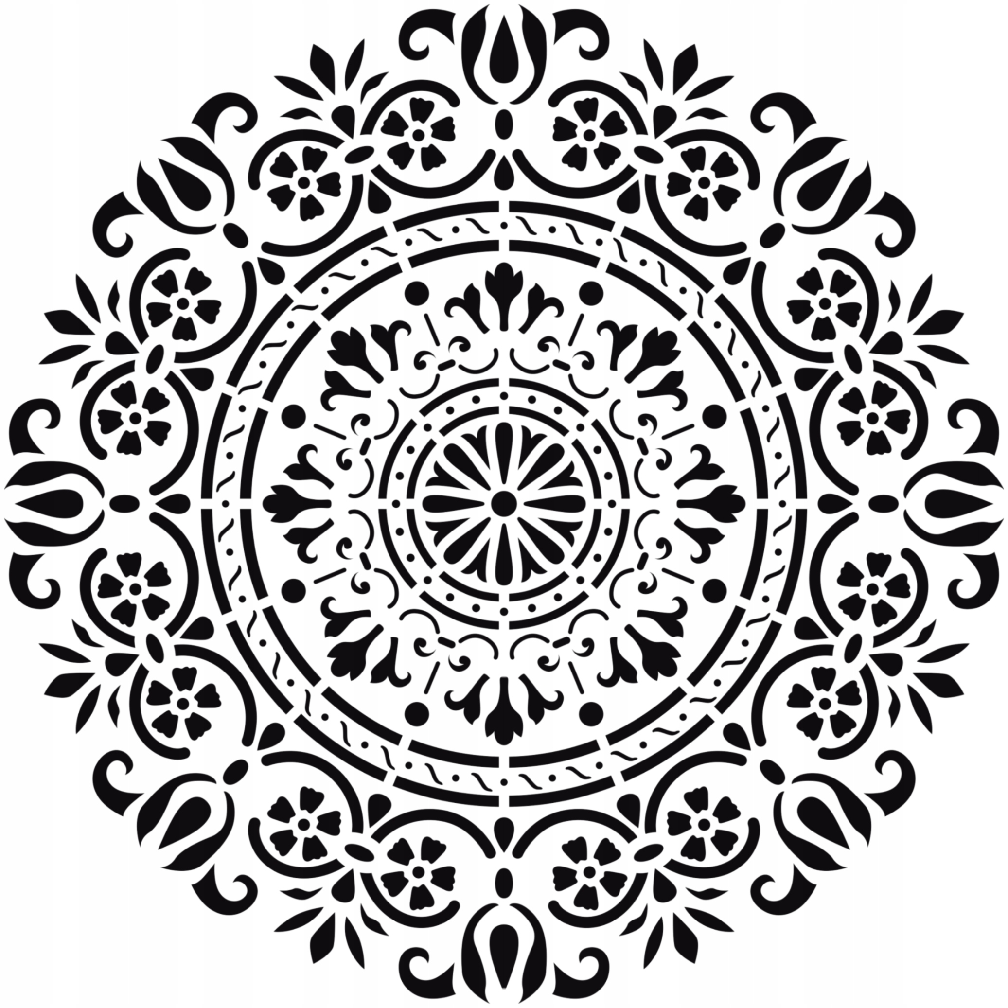 Szablon malarski Mandala 8 Tynkarski do tynków 90 cm Beton architektoniczny