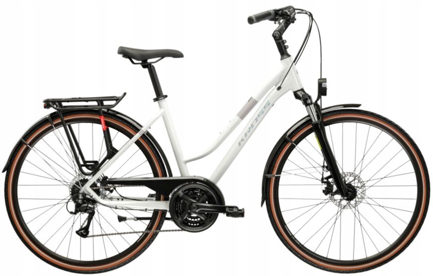 Rower trekkingowy damski Kross Trans 3.0 Ult.ra L(19") 28 biały holo połysk