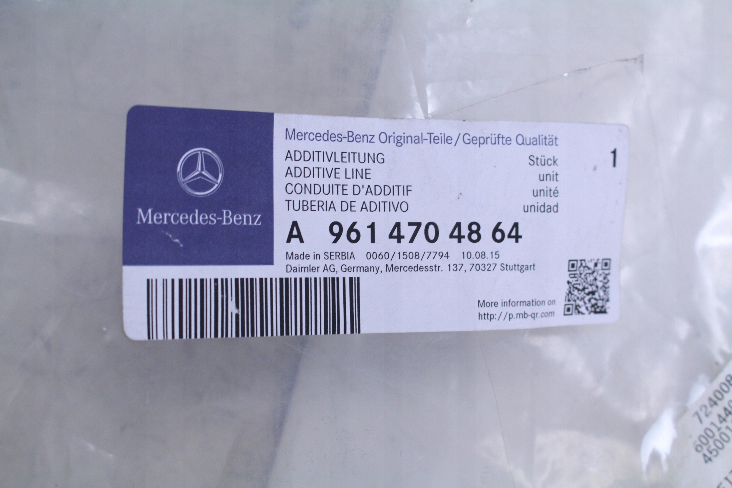 PRZEWÓD ADBLUE MERCEDES ACTROS MP4 Typ samochodu Samochody osobowe